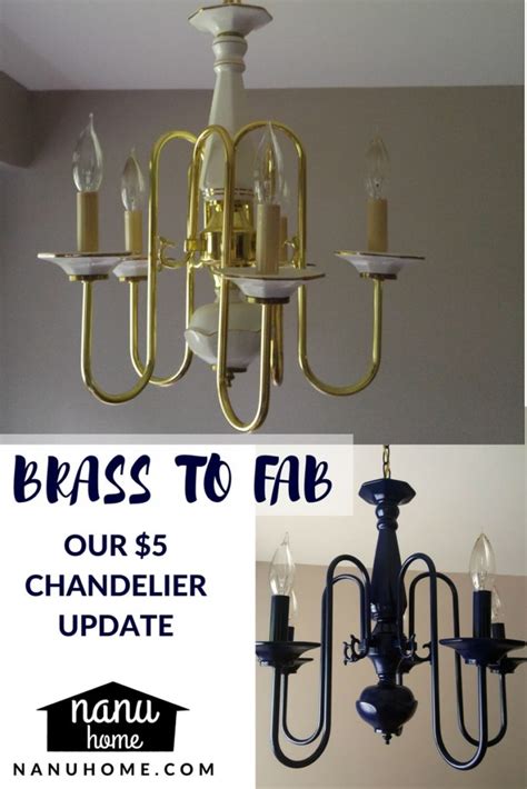 Brass To Fab Spray Painted Chandelier Navy Blue