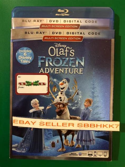 Disney Olafs Frozen Adventure Blu Ray Dvd 2 Disc Set Slipcover Sleeve6