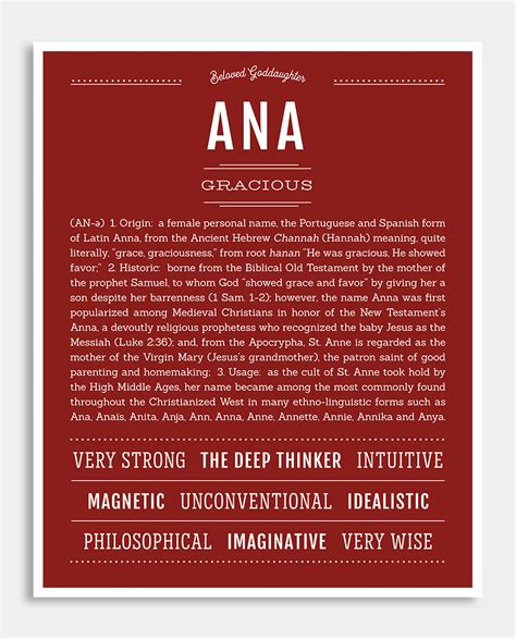 Ana Name Art Print Girl Names Names Names With Meaning