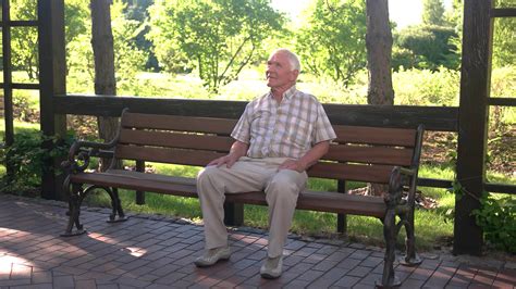 Senior Man On Park Bench Relaxed Elderly Stock Footage Sbv 313592016