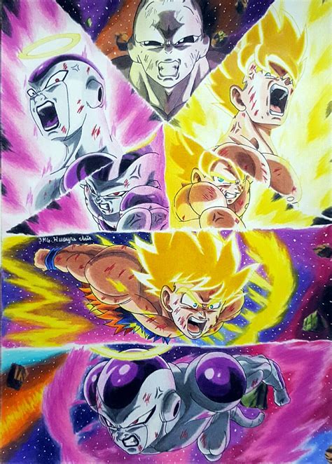 Goku Vs Jiren Arte Com Desenhos Animados Desenho De A