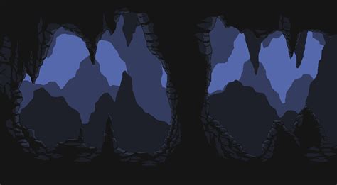 Pixel Art Cave Background 