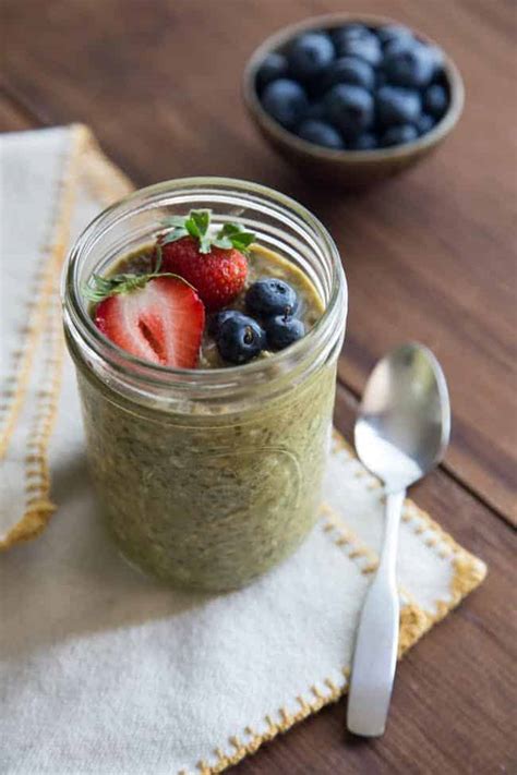 Overnight oats are typically served chilled, straight from the refrigerator. Matcha Overnight Oats Recipe By OhMyVeggies.com