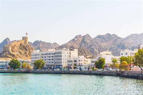View Of Coastline Of Muttrah District Of Muscat Oman Editorial Stock