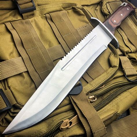 16 Full Tang Hunting Outdoor Rambo Fixed Blade Camping Bowie Knife W