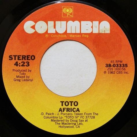 Toto Africa Vinyl Records Lp Cd On Cdandlp