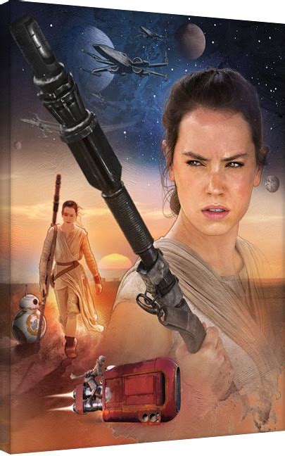 Canvas Print Star Wars Episode Vii The Force Awakens Rey Art Sold