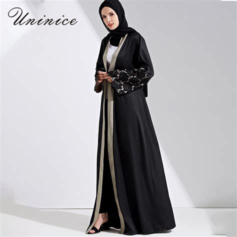 Buy Fashion Muslim Open Abaya Maxi Dress Lace Jilbab