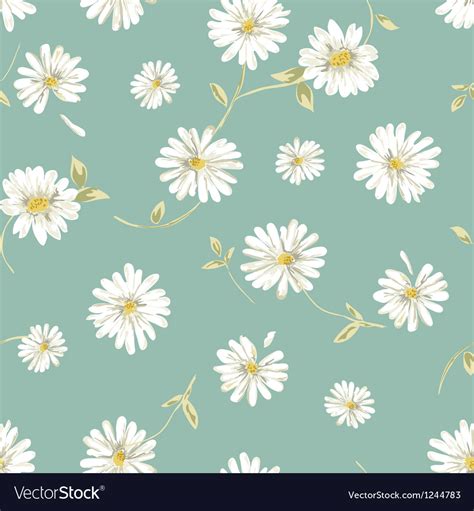 Pretty Daisy Seamless Background Royalty Free Vector Image
