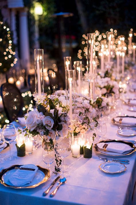 Romantic Intimate Candle Light Wedding Reception In Beverly Hills