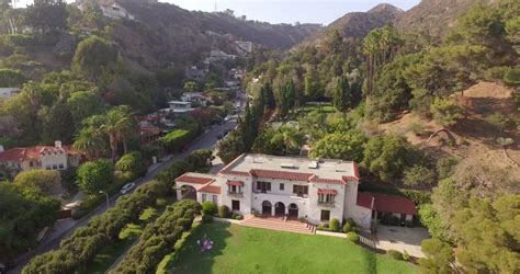 Low Altitude Aerial Flight Over Historic Wattles Mansion In Los Angeles
