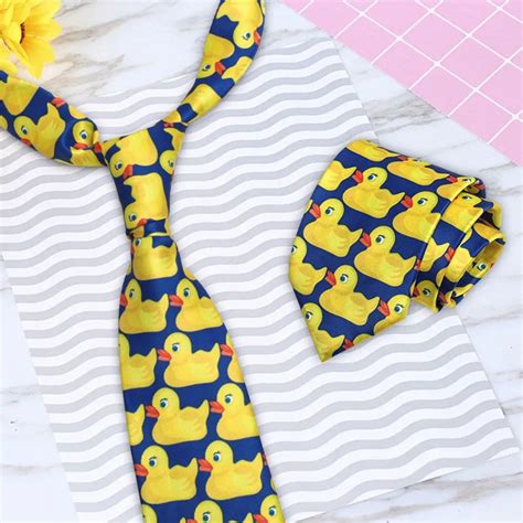 Funny Cartoon Yellow Duck Necktie Business Suit Tie For Men Neckwear