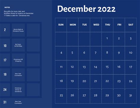 December 2022 Calendars Word Templates Design Free Download