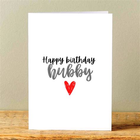 Happy Birthday Hubby Greeting Card Birthday Husband Hubby Etsy