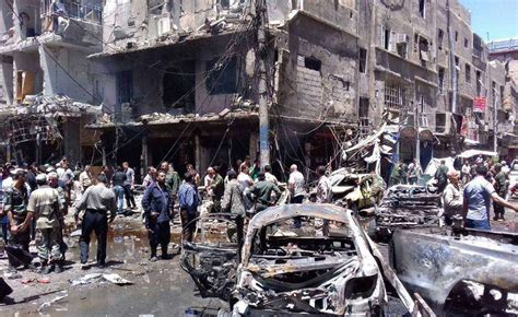 Twin Blasts Near Damascus Kill 12 Islamic State Claims Responsibility