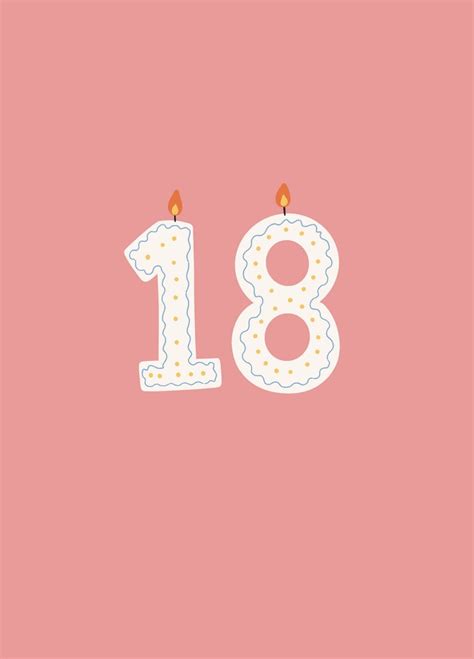 18th Candle Birthday Card Scribbler