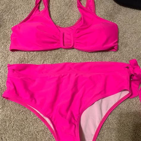 shein swim bnwt hot pink bathing suit poshmark
