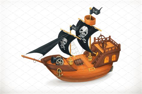 Pirate Ship Vector Game Icon Icons ~ Creative Market
