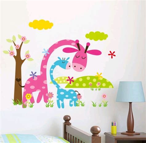 Colorful Giraffe Wall Decal Sticker Baby Nursery Boy Girl Home
