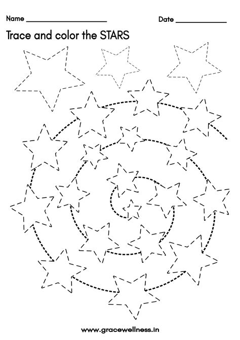 Star Tracing Worksheet For Preschool Printable Pdf Printable