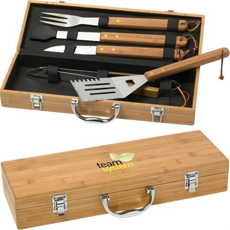 Canadian Manufactured 5 Piece Bamboo Bbq Sets Customized With Your Logo