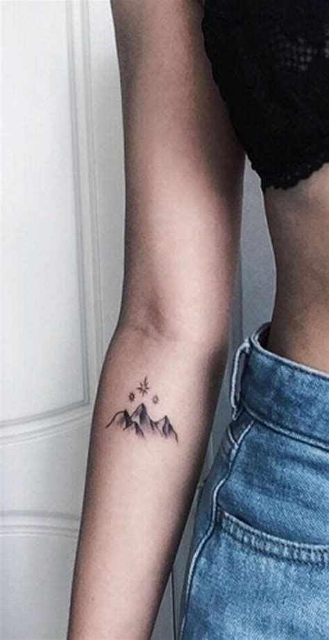 Small Nature Mountain Minimal Forearm Tattoo Ideas For Women Pequeñas