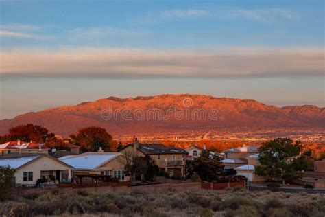 Albuquerque And The Sandia Mountains Stock Photo Image Of Landscape