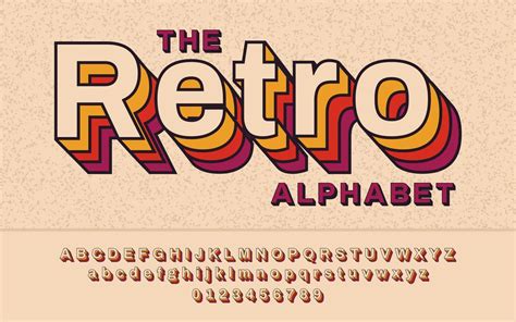 Retro Font 90s 80s With Vhs Effect Vector Abc Alphabet Wall Mural