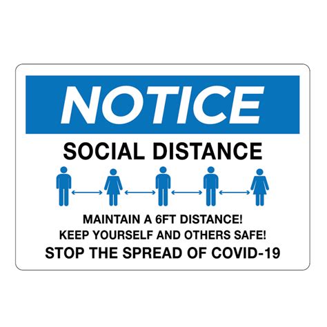 Notice Social Distancing Wall Sign Signquick
