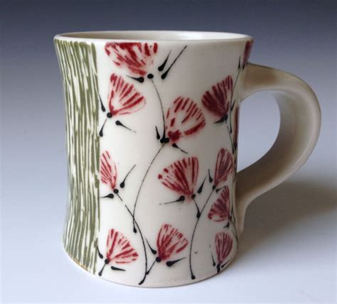 Mug En Porcelaine Avec Des Carving Floral Et Par Kristenkswanson 32