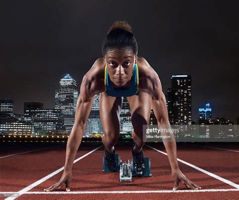 Female Sprinter On Track In London High Res Stock Photo Getty Images