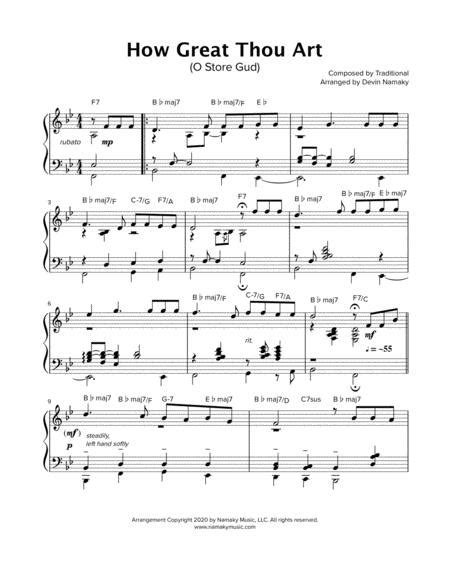 How Great Thou Art O Store Gud Jazz Piano Solo Music Sheet Download