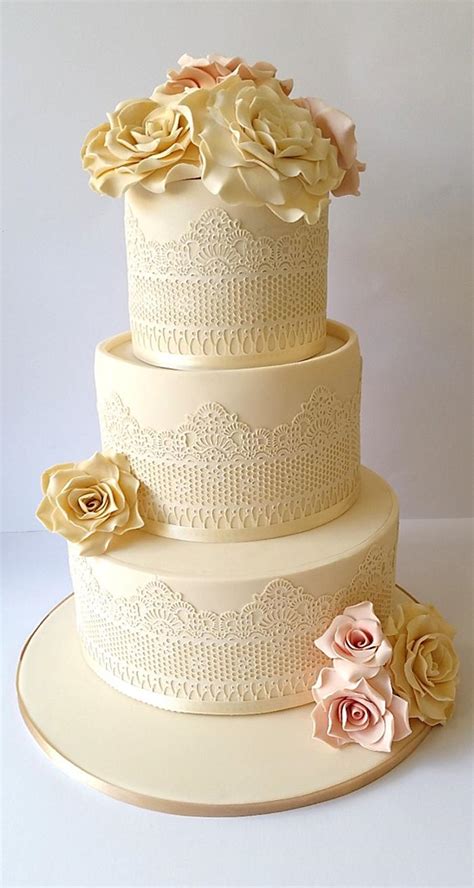 Ivory Wedding Cake Decorated Cake By Baked By Sunshine Cakesdecor