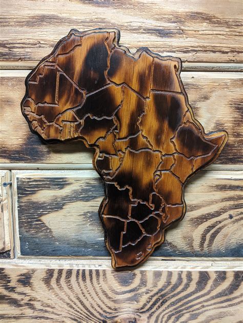 Wooden Africa Sign Africa Map Africa Decor Africa T Etsy