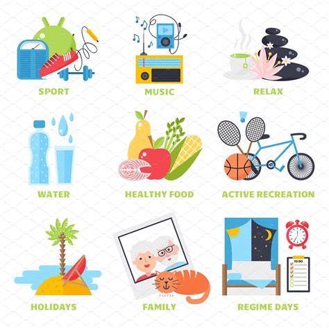 Healthy Lifestyle Vector Food Illustrations ~ Creative Market