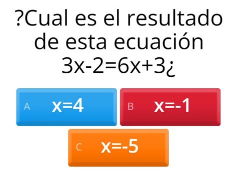 Ecuaciones Quiz