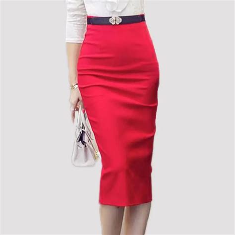 New Fashion Women Skirt Midi Skirt Ol Sexy Open Slit Slim Stretch High Waist Pencil Skirt