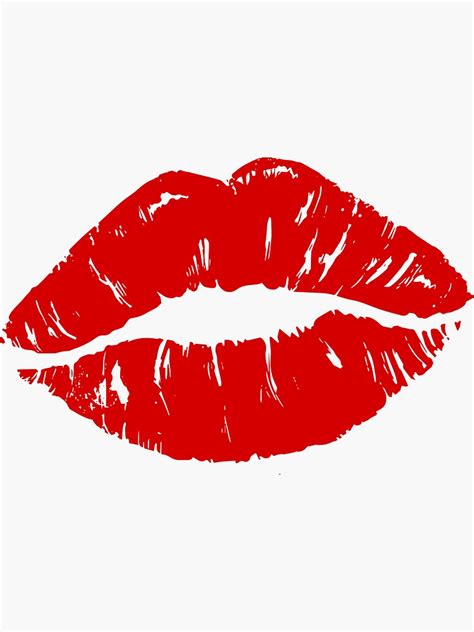 Red Lips Lipstick Kiss Sticker By Caratco Redbubble Kiss Lip