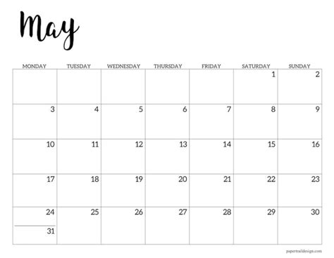 You can even print week initially kind of calendars which give you more zone for writing. Free Printable 2021 Calendar - Monday Start | Paper Trail ...