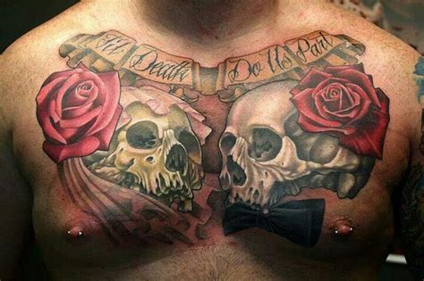 Pin By ZadMilla On Tattooed And Screwed Cool Chest Tattoos Skull Tattoo Rose Tattoos For Men