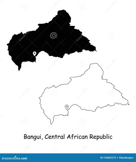 Bangui Central African Republic Detailed Country Map With Location Pin