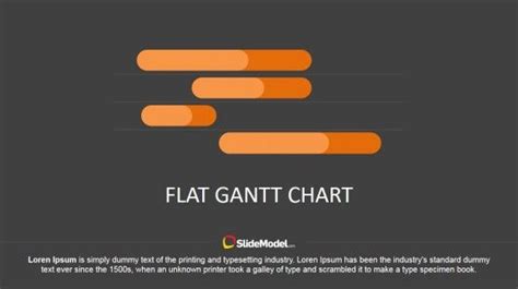 The Text Flat Gantt Chart Is Displayed In An Orange And Gray Background