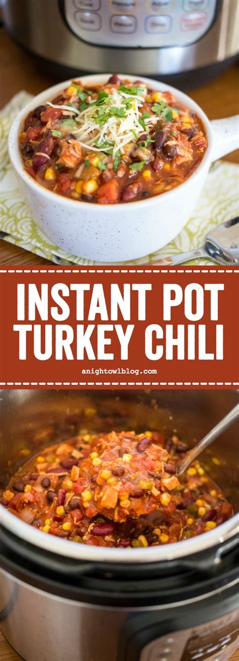 Add a cup of chicken broth to the instant pot, as well as a halved head of garlic and some fresh herbs. Instant Pot Turkey Chili | A Night Owl Blog