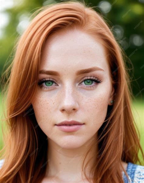 Premium Ai Image Professional Photo Portrait Of Smiling Attractive Redhead Young Woman Stock