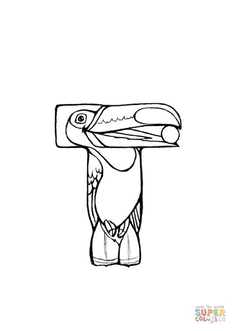 Toucans are a trendy motif lately in the crafting industry, and now you can color one! T is for Toucan coloring page | Free Printable Coloring Pages