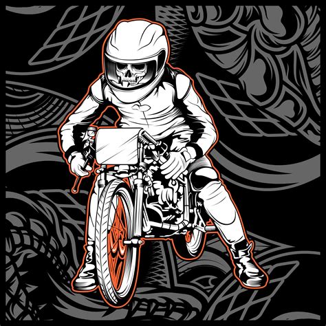 Skull Riding A Motorcycle Ready For The Race 540576 Vector Art At Vecteezy