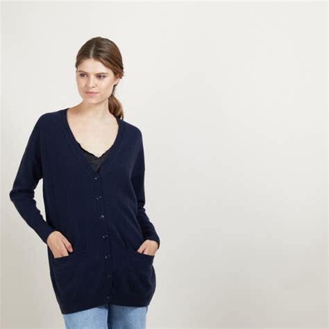 Long Cardigan With Pockets In Cashmere