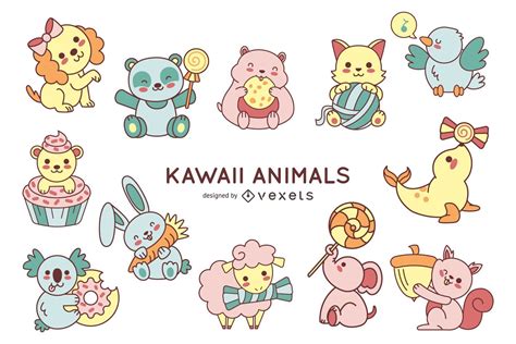 Kawaii Animals Cute Collection Vector Download