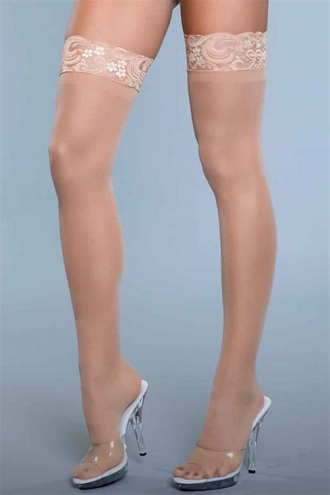 Bewicked Keep A Secret Thigh Highs Nude In Hosiery Leggings