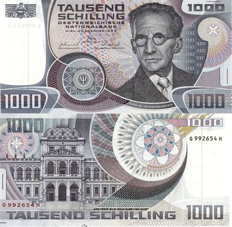 1000 Schilling Austria 1983 Erwin Schrödinger On Front Money